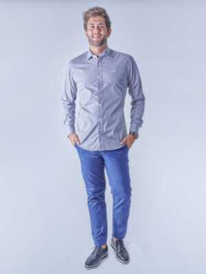 Camisa de topitos cuello italiano