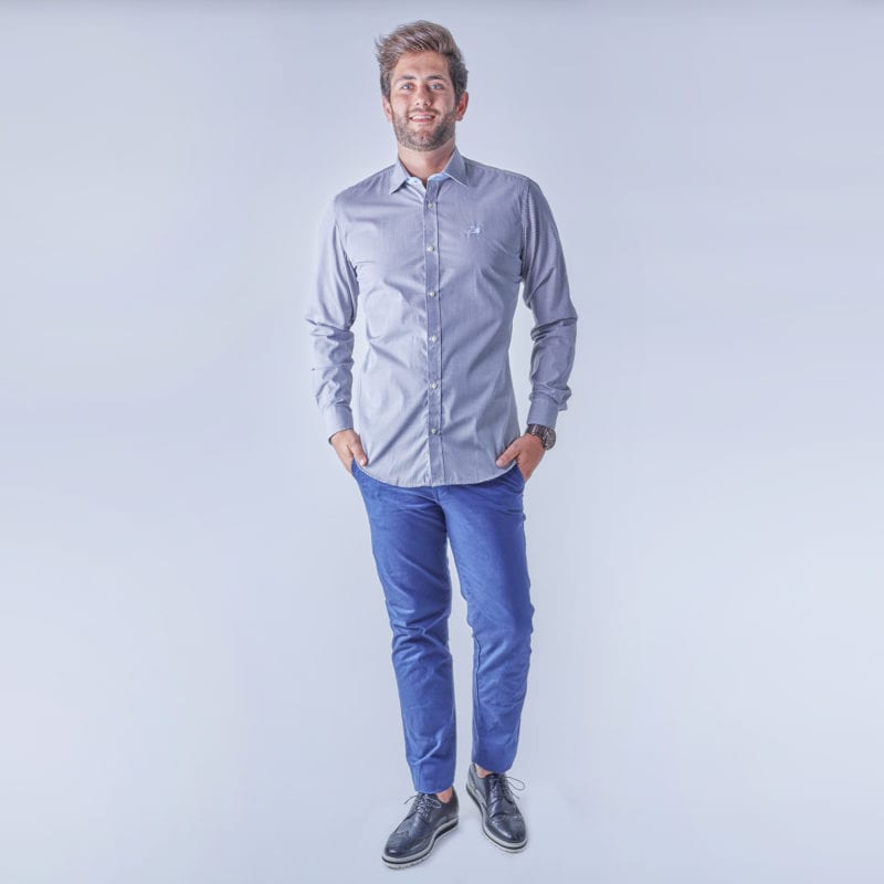 Camisa de topitos cuello italiano 1 Camisa de topitos cuello italiano