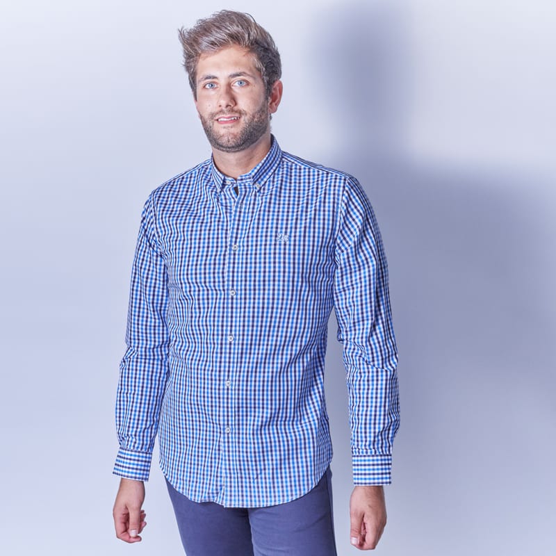 Camisa de cuadros azul 1 Camisa de cuadros azul