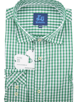 Camisa de cuadros cuello italiano