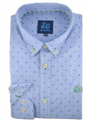 Camisa niño de rayas con topitos estampados