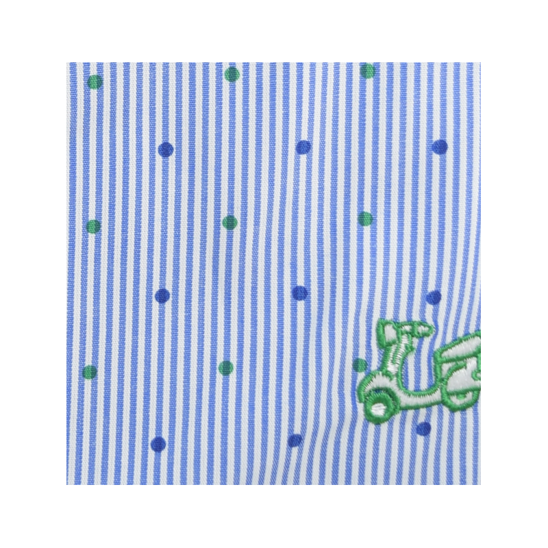 Camisa de rayas con topitos cuello italiano 2 Camisa de rayas con topitos cuello italiano - Imagen 2