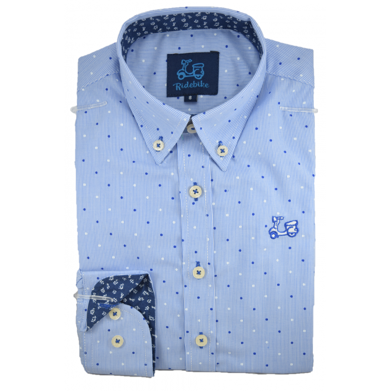 Camisa niño de milrayas con estampado 1 Camisa niño de milrayas con estampado