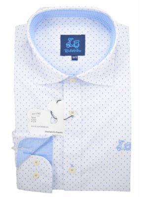 Camisa estampada cuello italiano