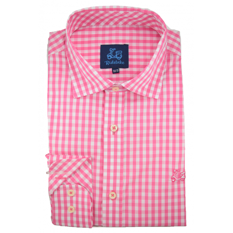 Camisa de cuadros cuello italiano 1 Camisa de cuadros cuello italiano