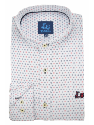 Camisa con estampado geométrico cuello mao