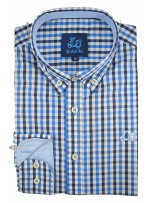 Camisa niño de cuadros azul