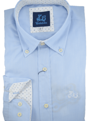 Camisa de milrayas celeste Made in Spain