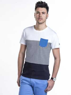 Camiseta combinada con bolsillo [+1 color]