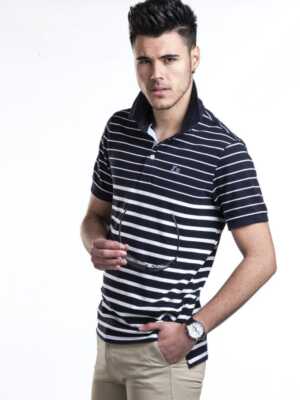 Polo piqué de rayas combinadas