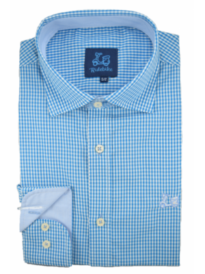 Camisa de cuadro Vichy cuello italiano