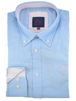 Camisa celeste Oxford vespa en espalda
