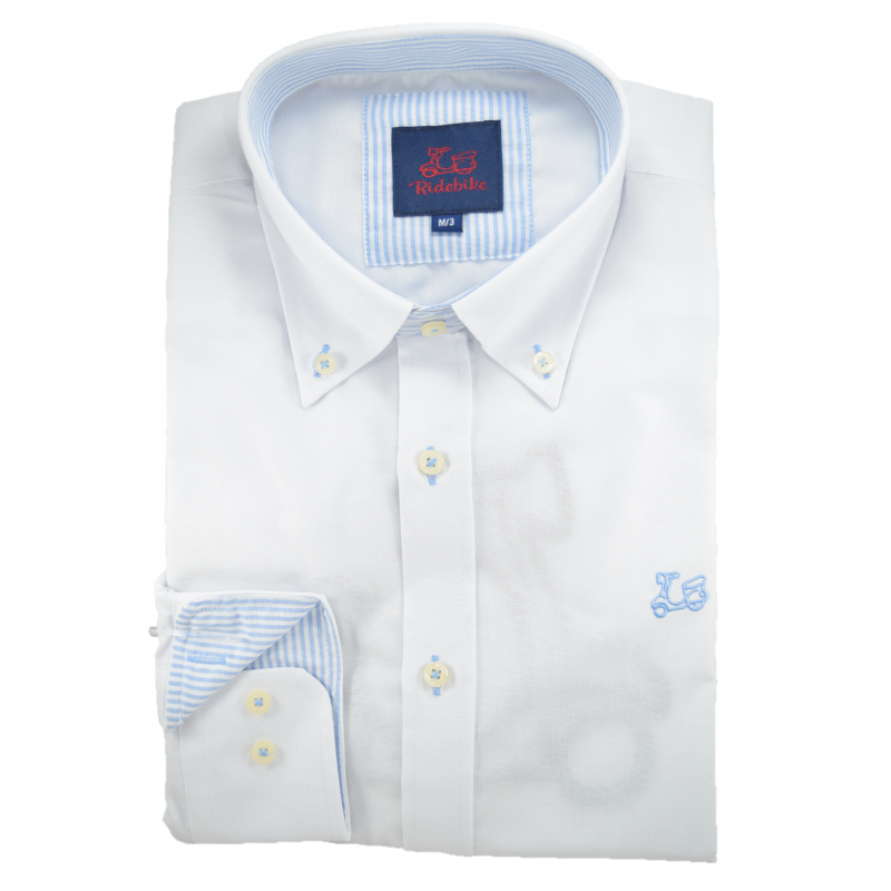 Camisa blanca Oxford vespa en espalda 1 Camisa blanca Oxford vespa en espalda