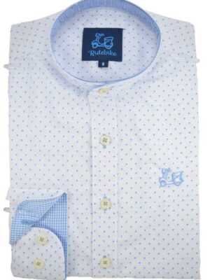 Camisa niño estampada cuello mao