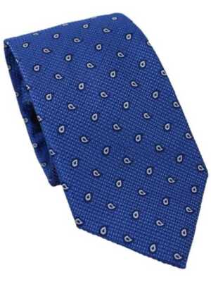 Corbata azul eléctrico estampado Paisley