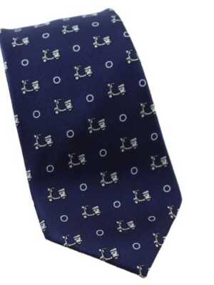 Corbata azul marino estampado vespa