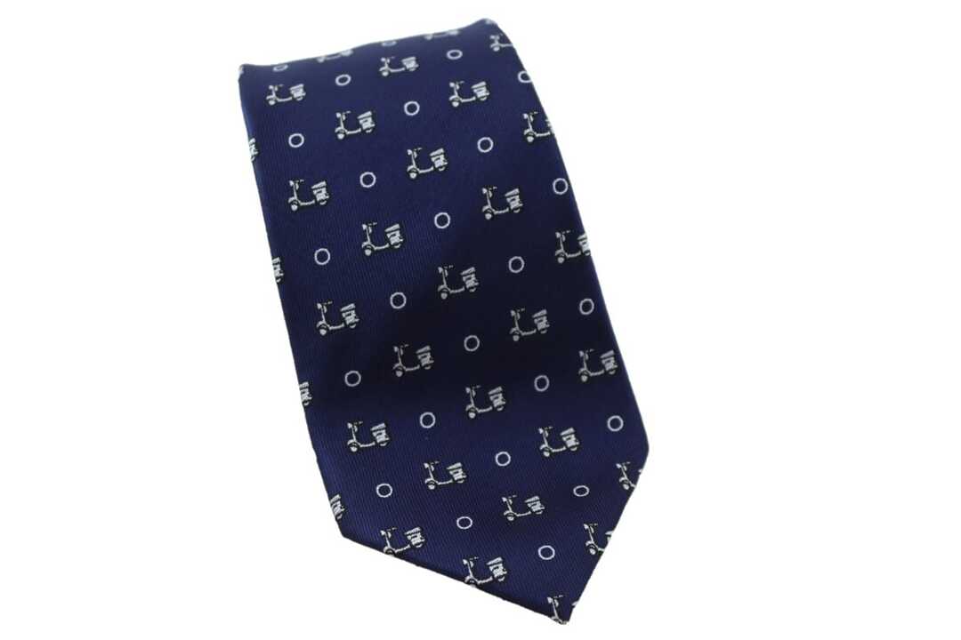 Corbata azul marino estampado vespa 1 Corbata azul marino estampado vespa