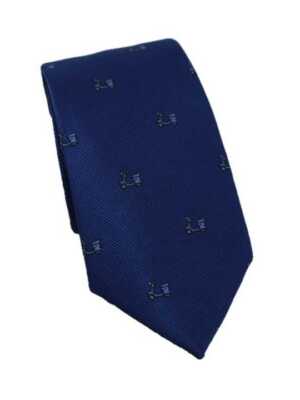 Corbata azul oscuro estampado vespa