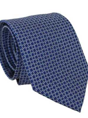 Corbata azul estampado mosaico
