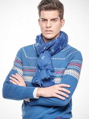 Pashmina azul con motos