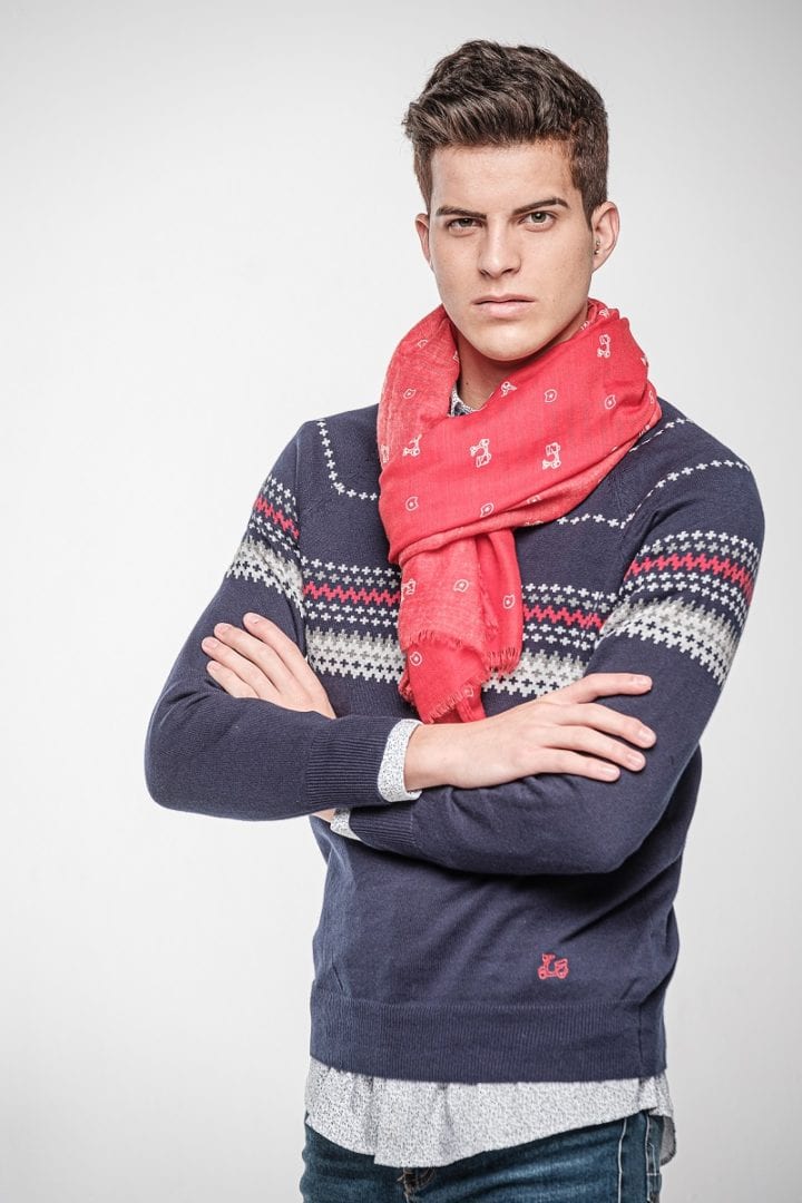 Pashmina roja con motos 4 Pashmina roja con motos - Imagen 4