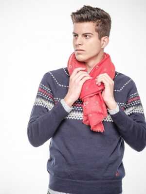 Pashmina roja con motos