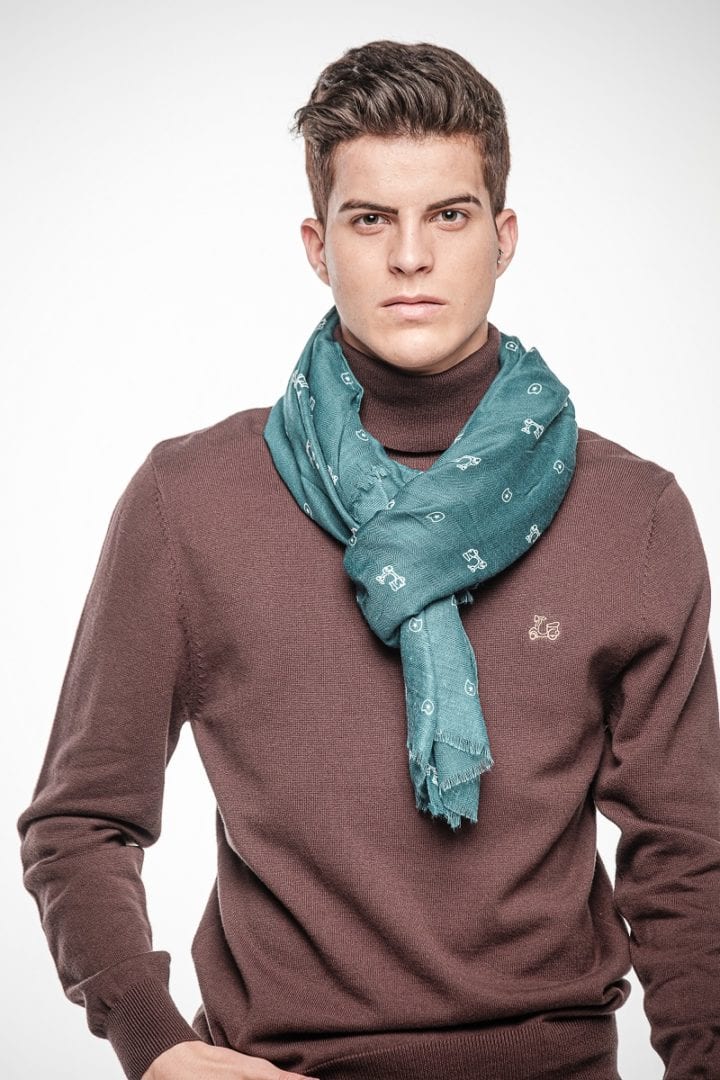 Pashmina verde con motos 5 Pashmina verde con motos - Imagen 5