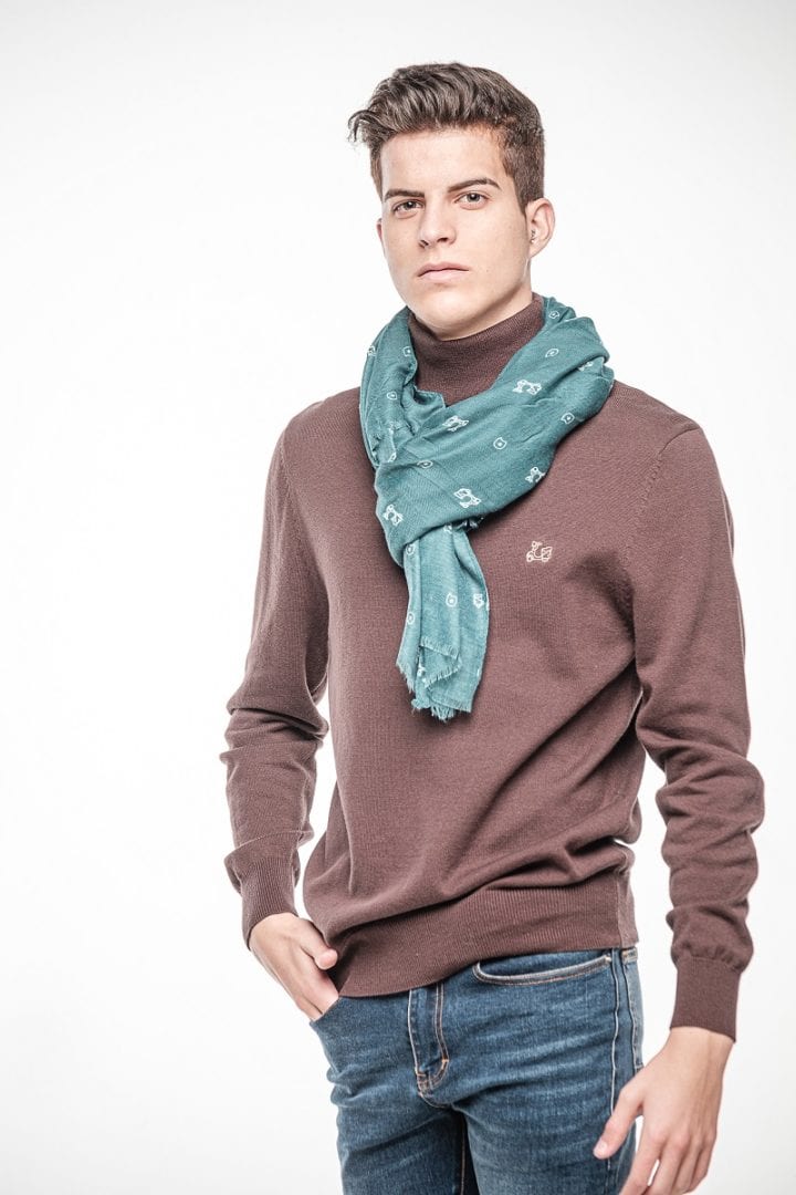 Pashmina verde con motos 4 Pashmina verde con motos - Imagen 4