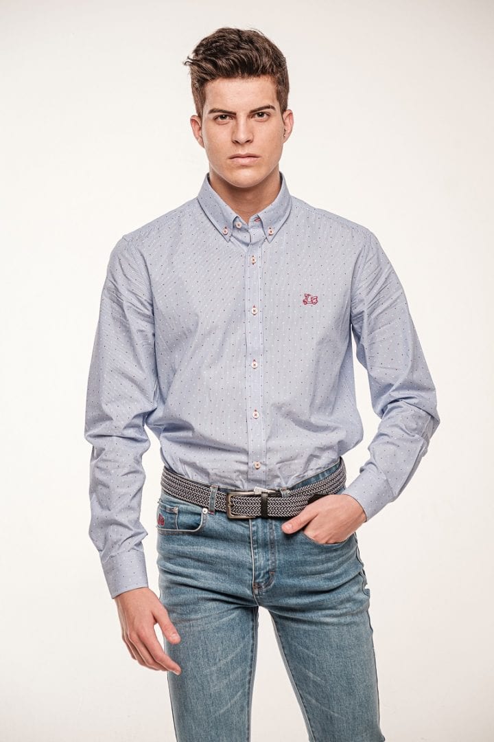 Camisa algodón milrayas estampado 1 Camisa algodón milrayas estampado