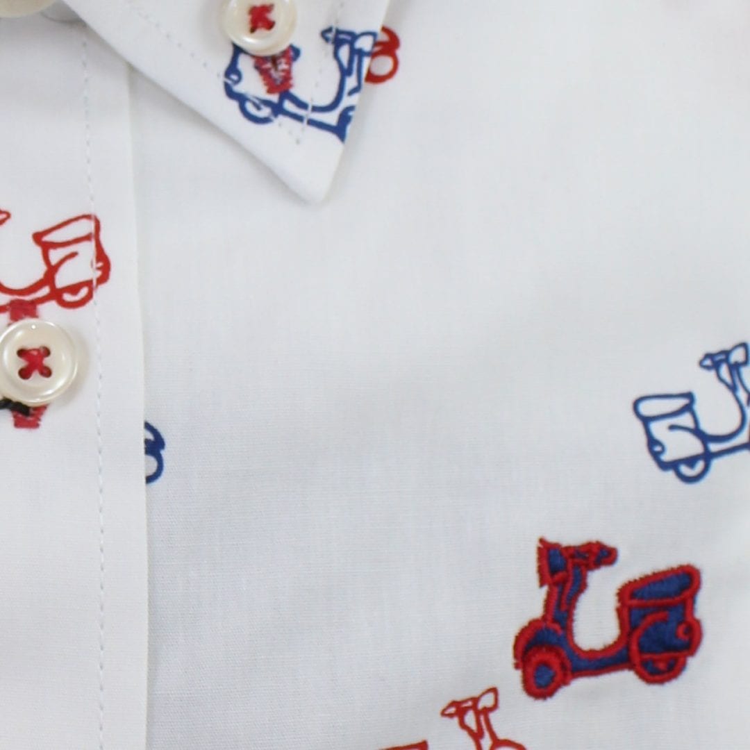 Camisa Niño Algodón Estampado Vespas 3 Camisa Niño Algodón Estampado Vespas - Imagen 3