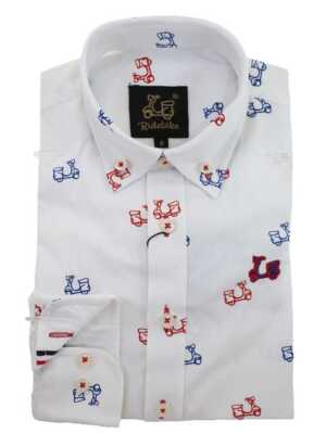 Camisa Niño Algodón Estampado Vespas
