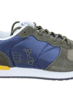 Zapatilla Running Piel Verde Militar