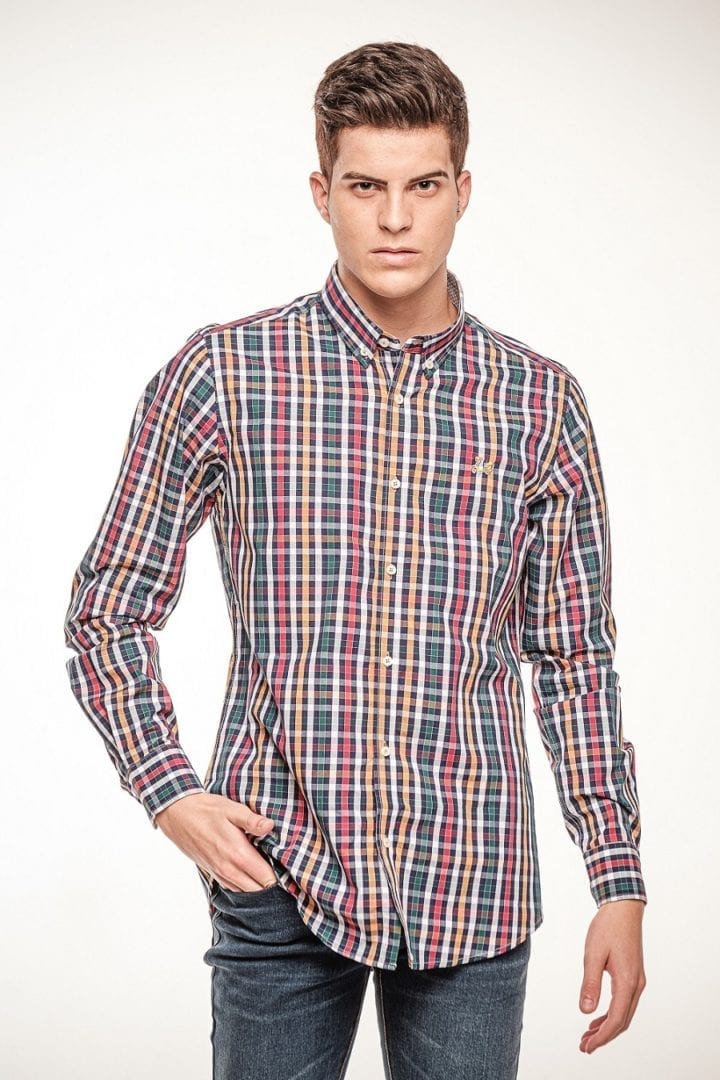 Camisa Algodón Cuadros Tricolor 2 Camisa Algodón Cuadros Tricolor - Imagen 2