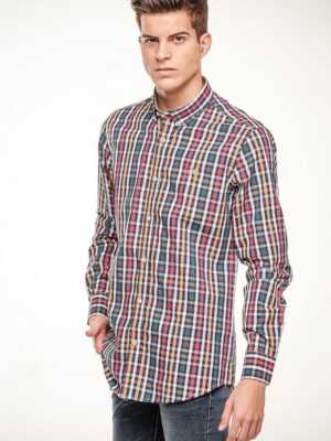 Camisa Algodón Cuadros Tricolor