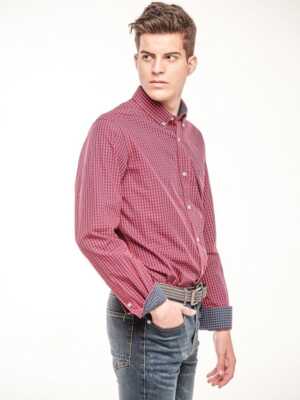 Camisa Algodón Cuadros Rojo