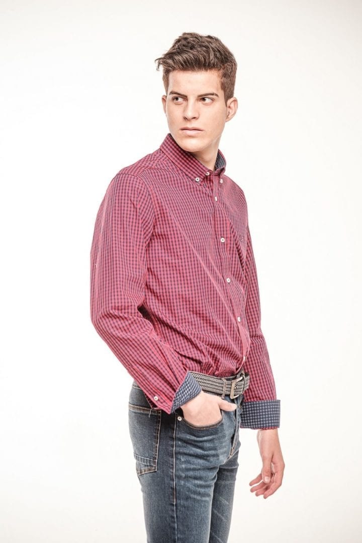 Camisa Algodón Cuadros Rojo 1 Camisa Algodón Cuadros Rojo