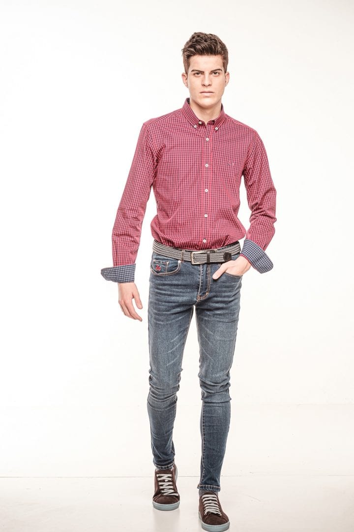 Camisa Algodón Cuadros Rojo 4 Camisa Algodón Cuadros Rojo - Imagen 4