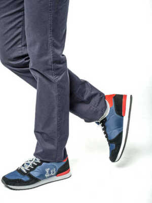 Zapatilla Running Piel Azul