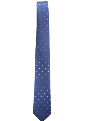 Corbata azul lunares blancos