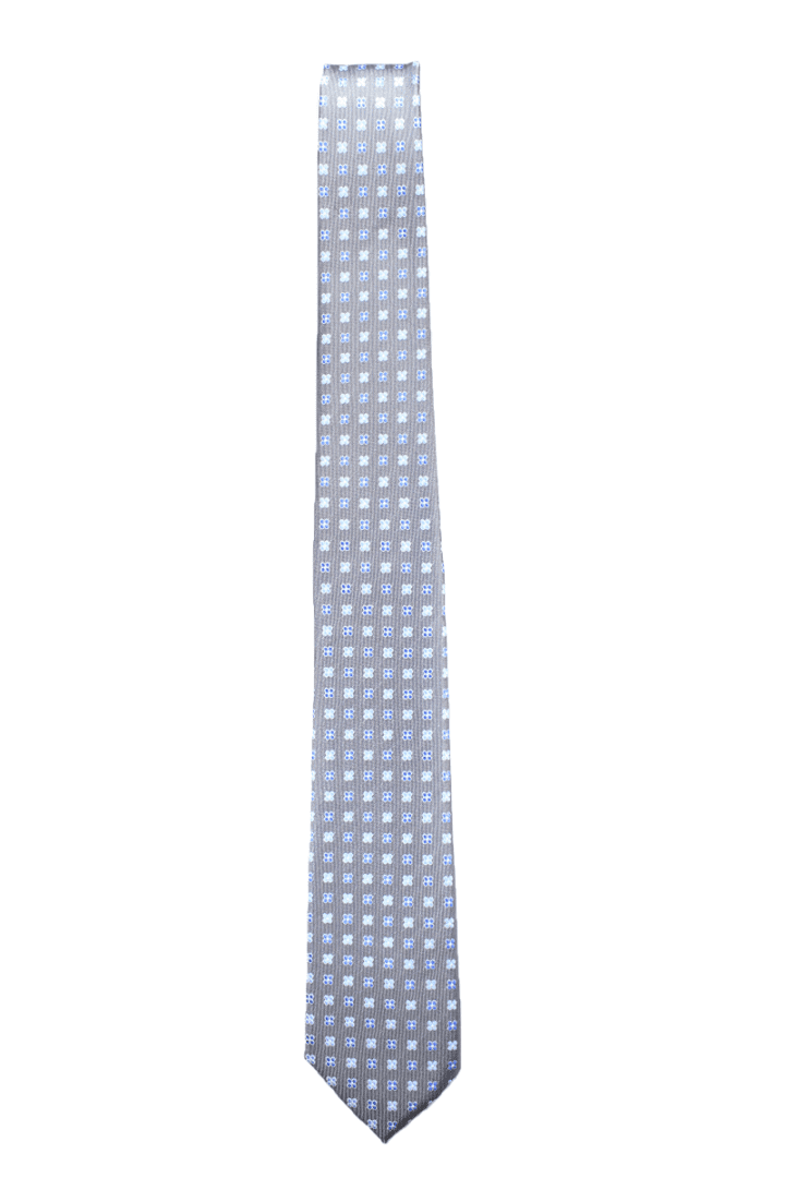 Corbata gris floral 1 Corbata gris floral