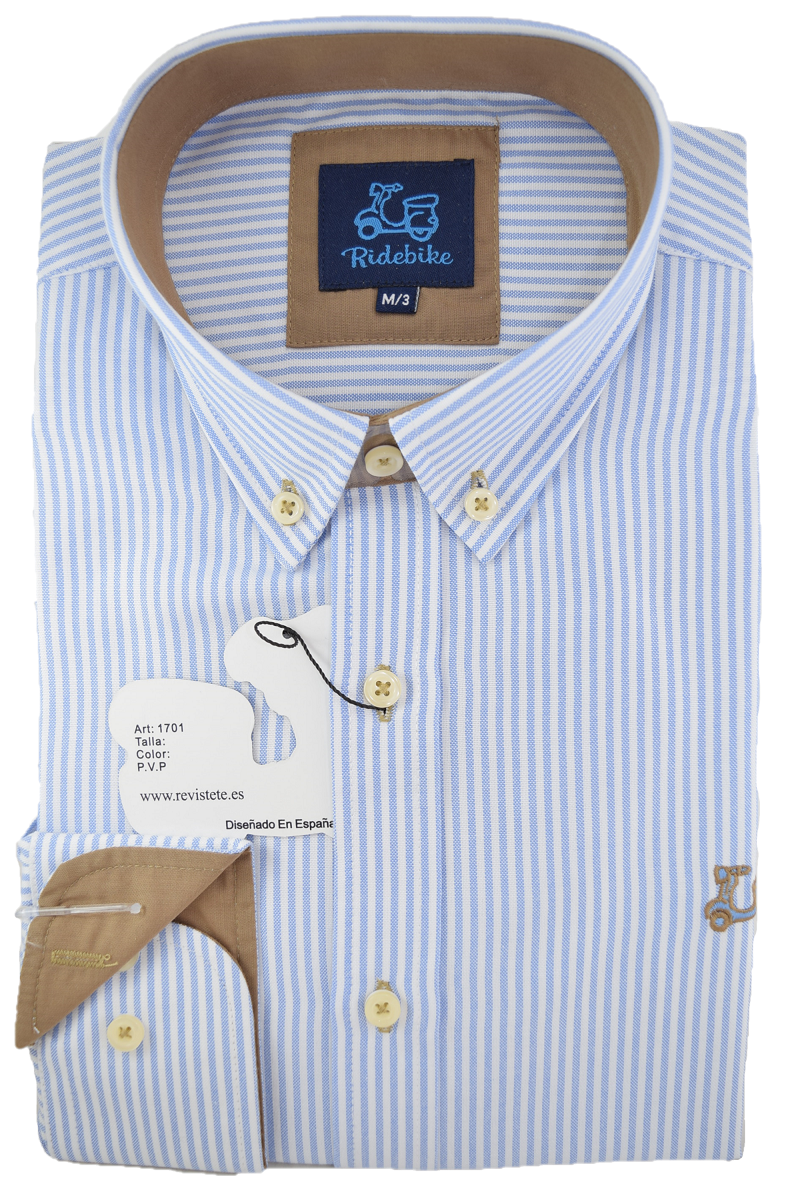Camisa niño de rayas kodak celeste 1 Camisa niño de rayas kodak celeste
