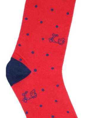 Calcetines logo marino-rojo