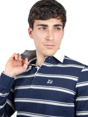 Polo marino con rayas