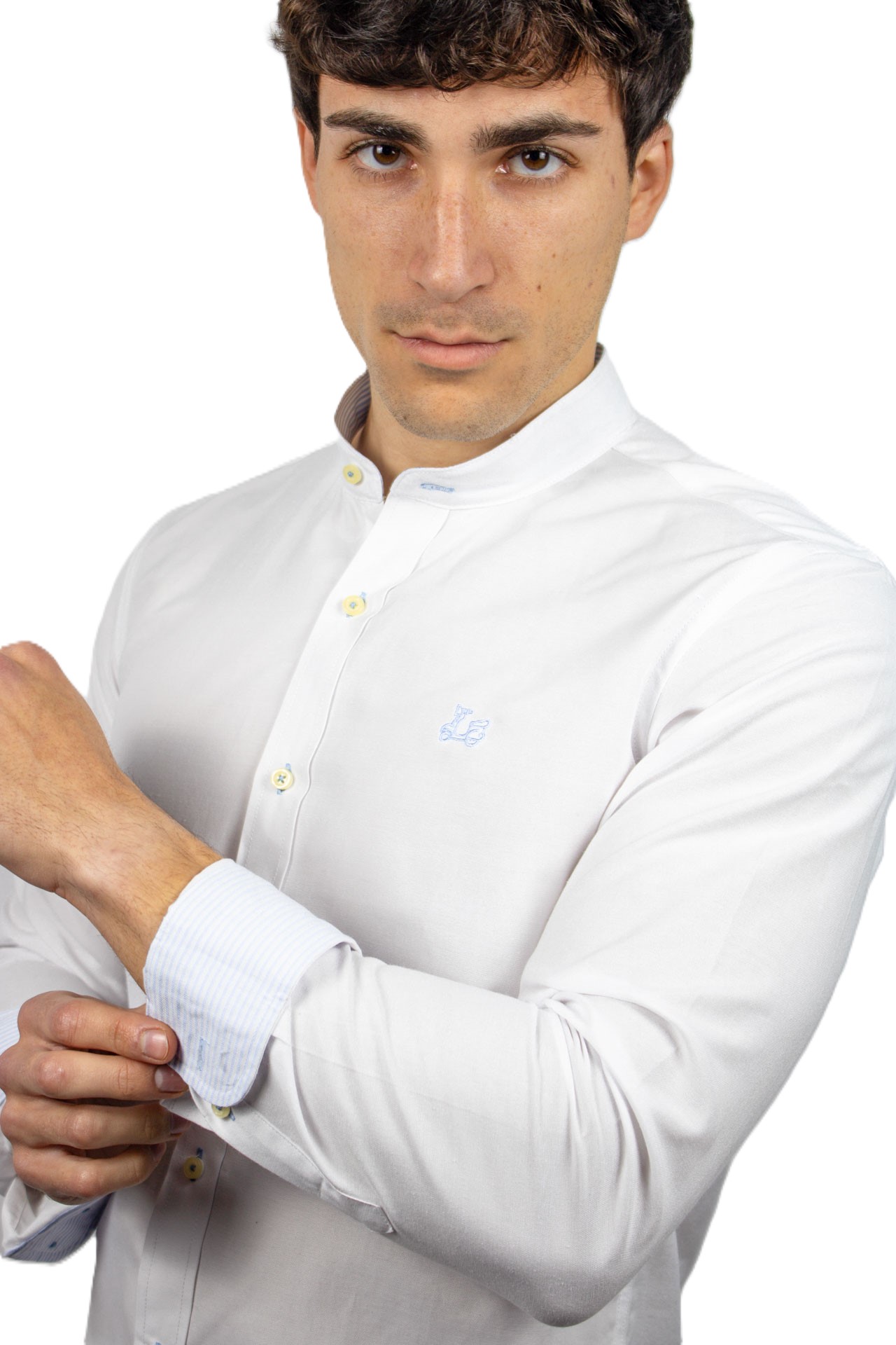 Camisa clásica blanca cuello mao 2 Camisa clásica blanca cuello mao - Imagen 2