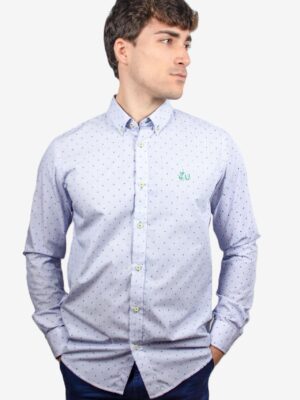 Camisa de rayas con topitos estampados