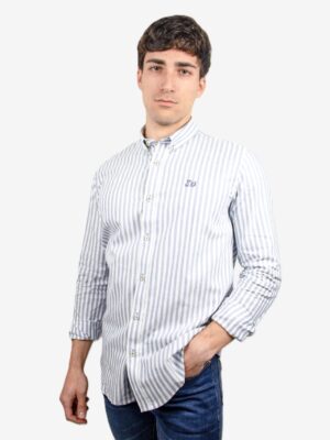 Tienda de Ropa de Hombre Sevilla 13 Camisa Rayas Popelín celeste