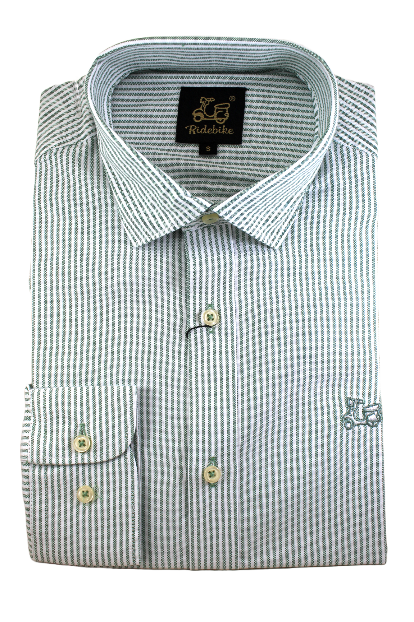 Camisa Oxford rayas verdes 4 Camisa Oxford rayas verdes - Imagen 4